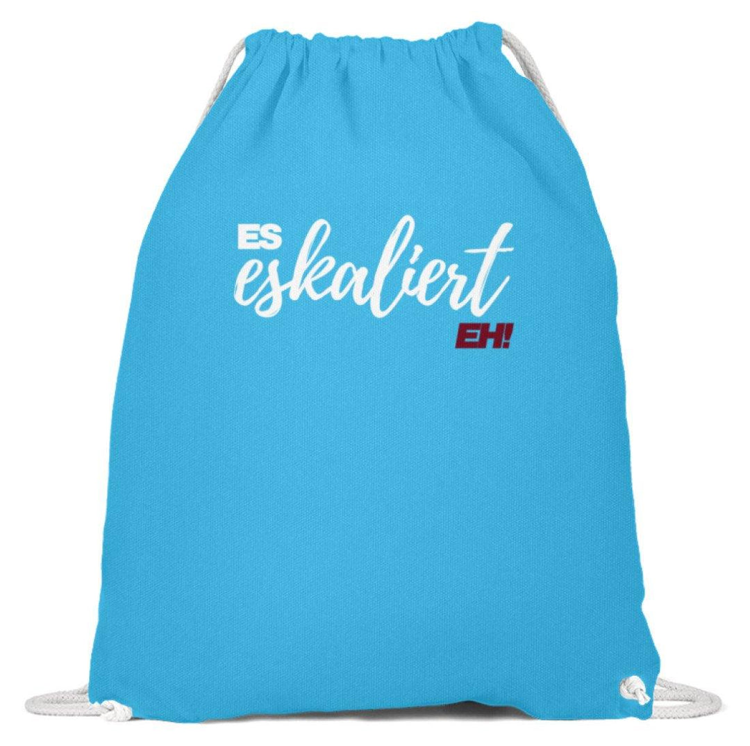 Es Eskaliert Eh - Words on Shirts (1)  - Baumwoll Gymsac - Words on Shirts Sag es mit dem Mittelfinger Shirts Hoodies Sweatshirt Taschen Gymsack Spruch Sprüche Statement