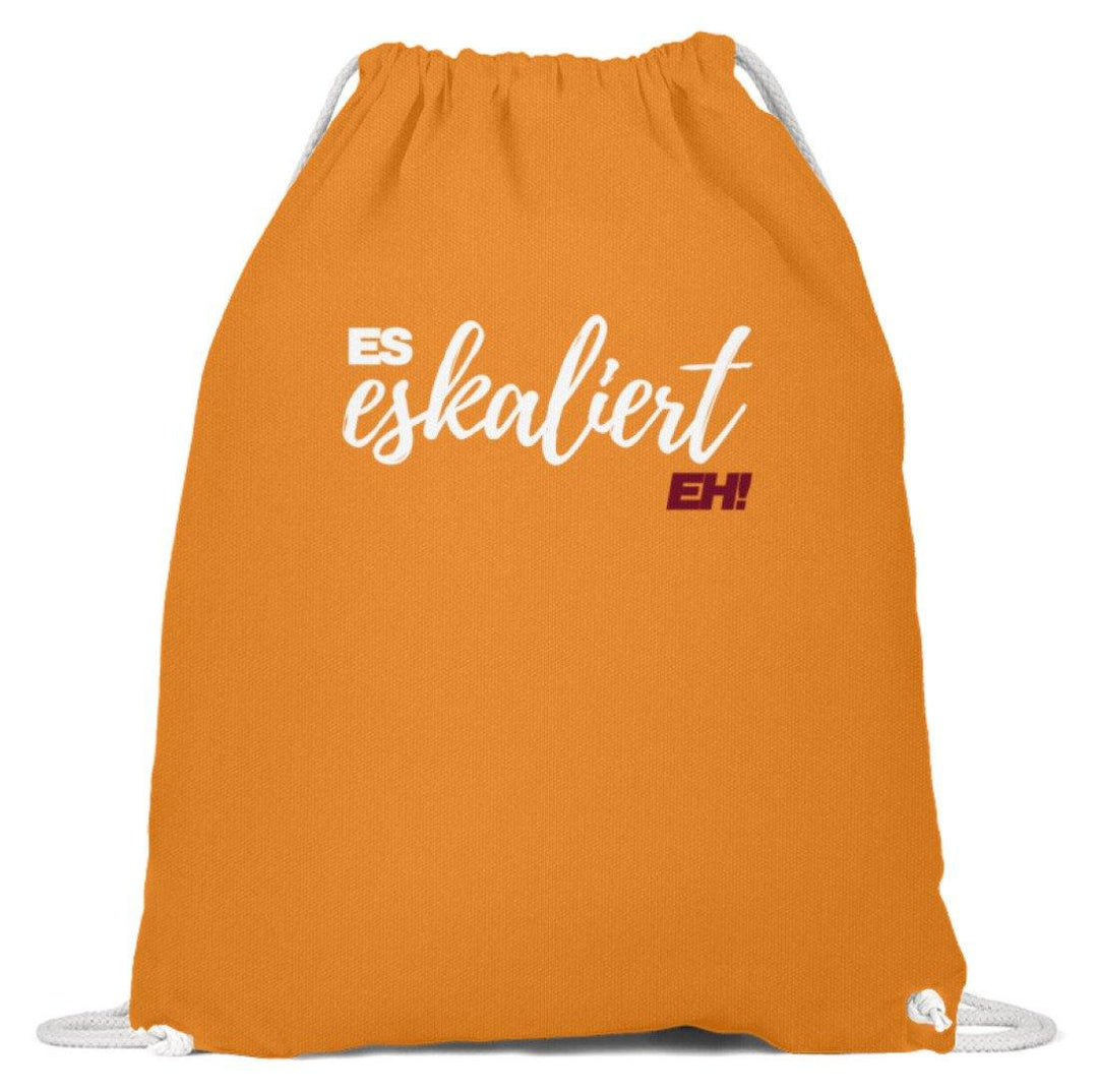 Es Eskaliert Eh - Words on Shirts (1)  - Baumwoll Gymsac - Words on Shirts Sag es mit dem Mittelfinger Shirts Hoodies Sweatshirt Taschen Gymsack Spruch Sprüche Statement