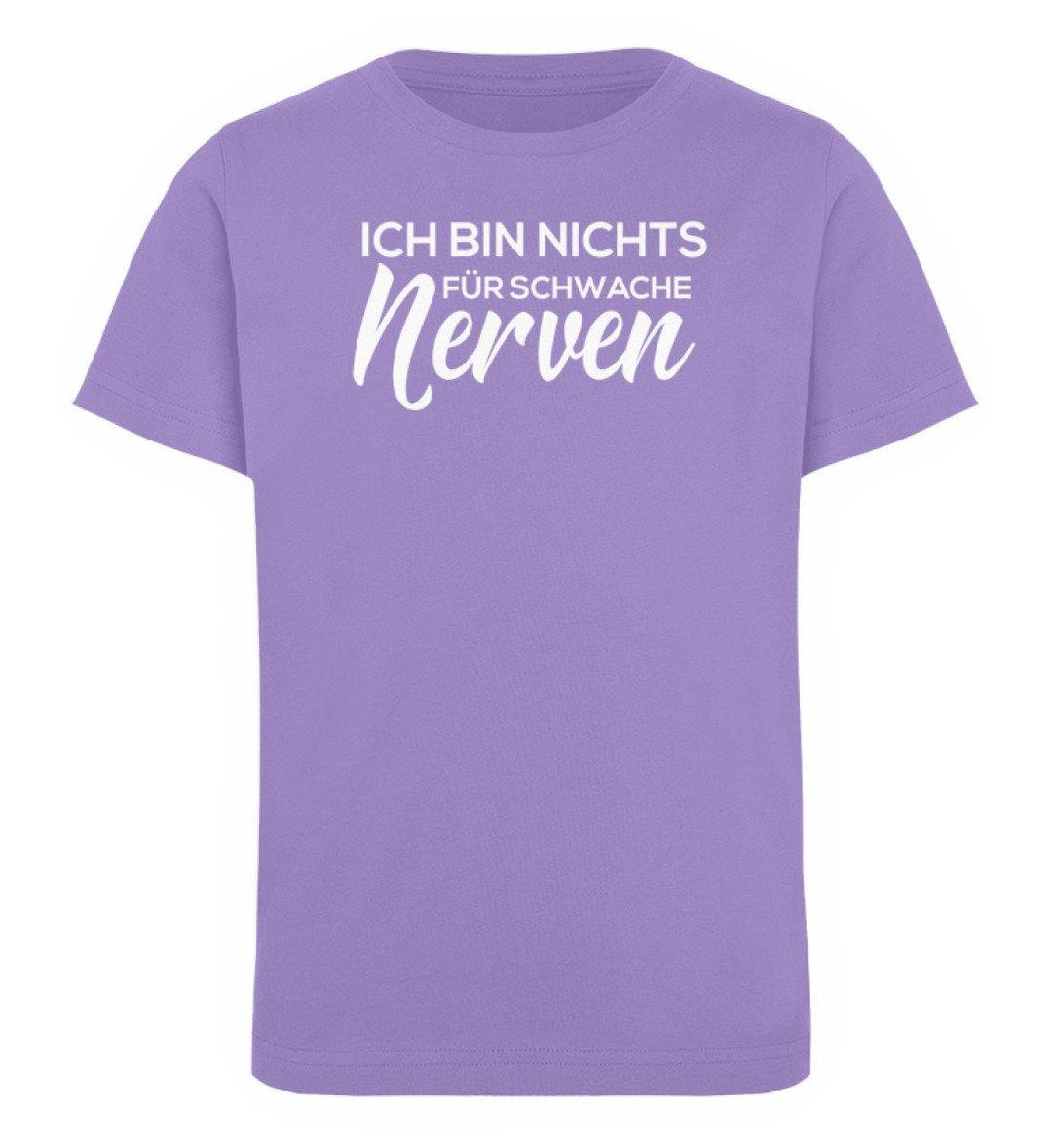 Schwache Nerve -  Words on Shirts - PR  - Kinder Organic T-Shirt - Words on Shirts Sag es mit dem Mittelfinger Shirts Hoodies Sweatshirt Taschen Gymsack Spruch Sprüche Statement