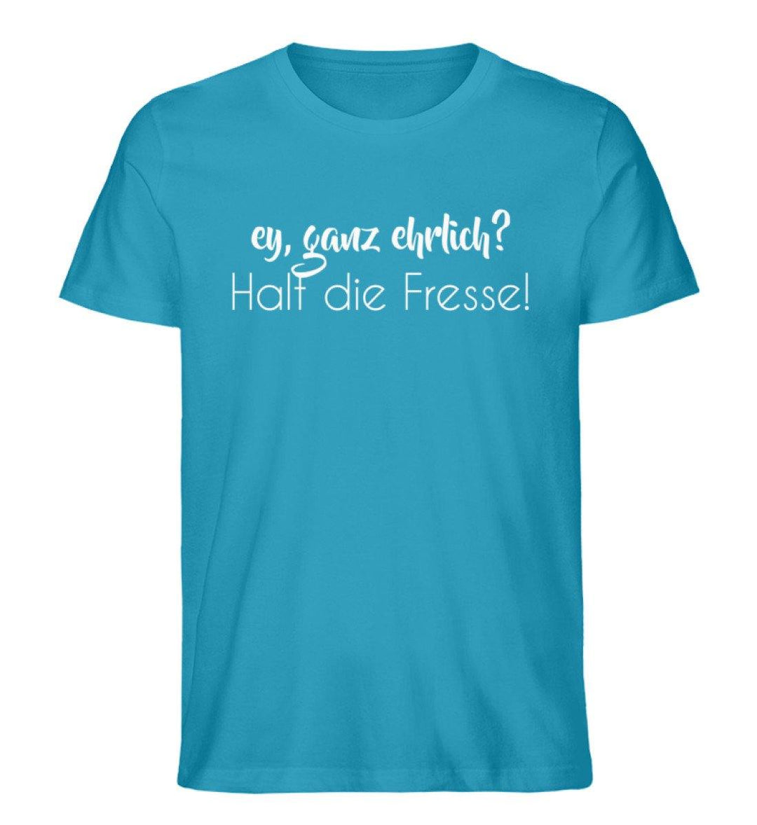 Ey, halt die Fresse Words on Shirts - PR  - Herren Premium Organic Shirt - Words on Shirts Sag es mit dem Mittelfinger Shirts Hoodies Sweatshirt Taschen Gymsack Spruch Sprüche Statement