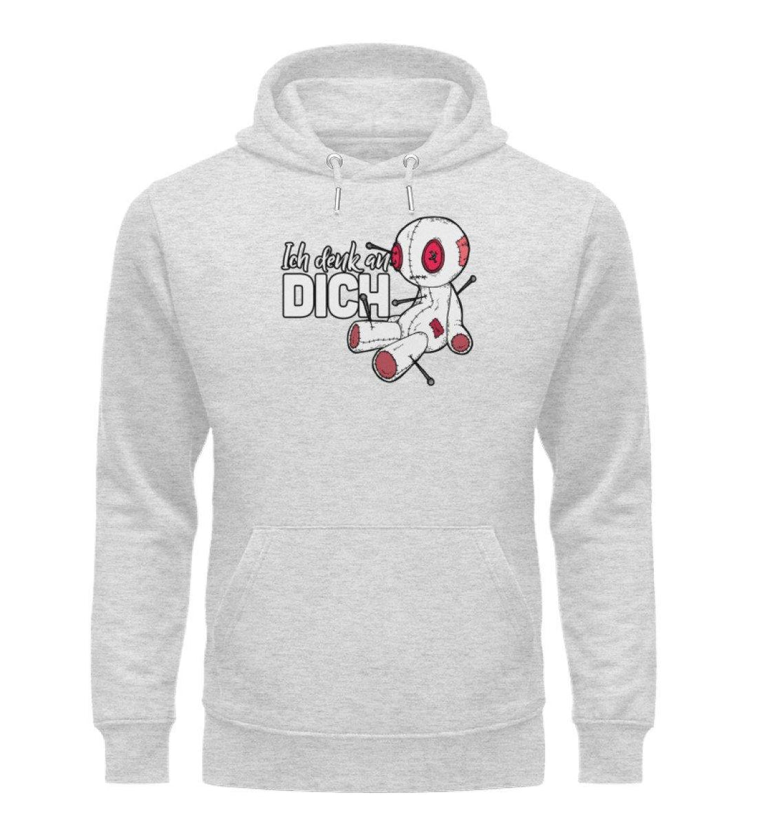 Ich Denk An Dich - Voodoo Puppe  - Unisex Organic Hoodie - Words on Shirts Sag es mit dem Mittelfinger Shirts Hoodies Sweatshirt Taschen Gymsack Spruch Sprüche Statement