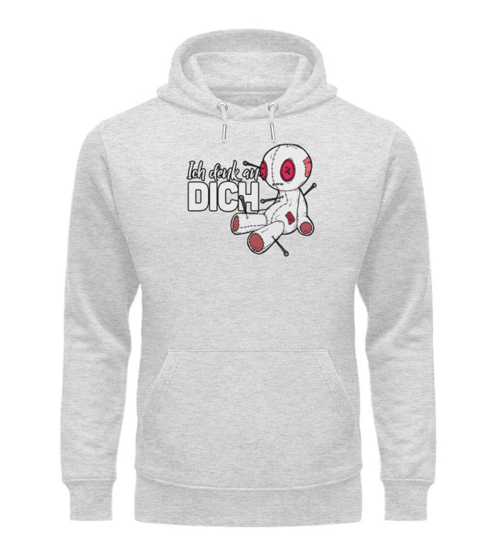 Ich Denk An Dich - Voodoo Puppe  - Unisex Organic Hoodie - Words on Shirts Sag es mit dem Mittelfinger Shirts Hoodies Sweatshirt Taschen Gymsack Spruch Sprüche Statement