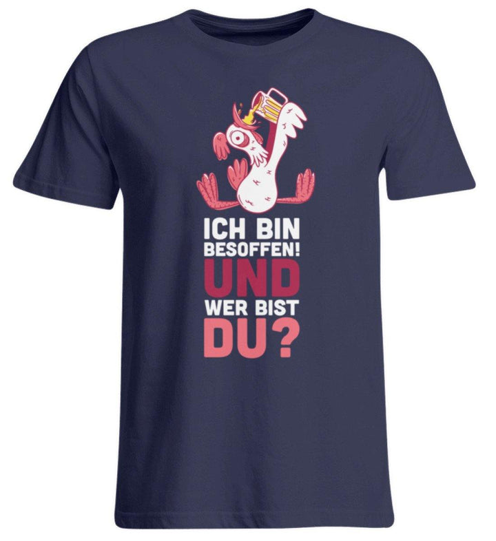 Ich bin Besoffen! Wer bist Du? - WOS  - Übergrößenshirt - Words on Shirts Sag es mit dem Mittelfinger Shirts Hoodies Sweatshirt Taschen Gymsack Spruch Sprüche Statement