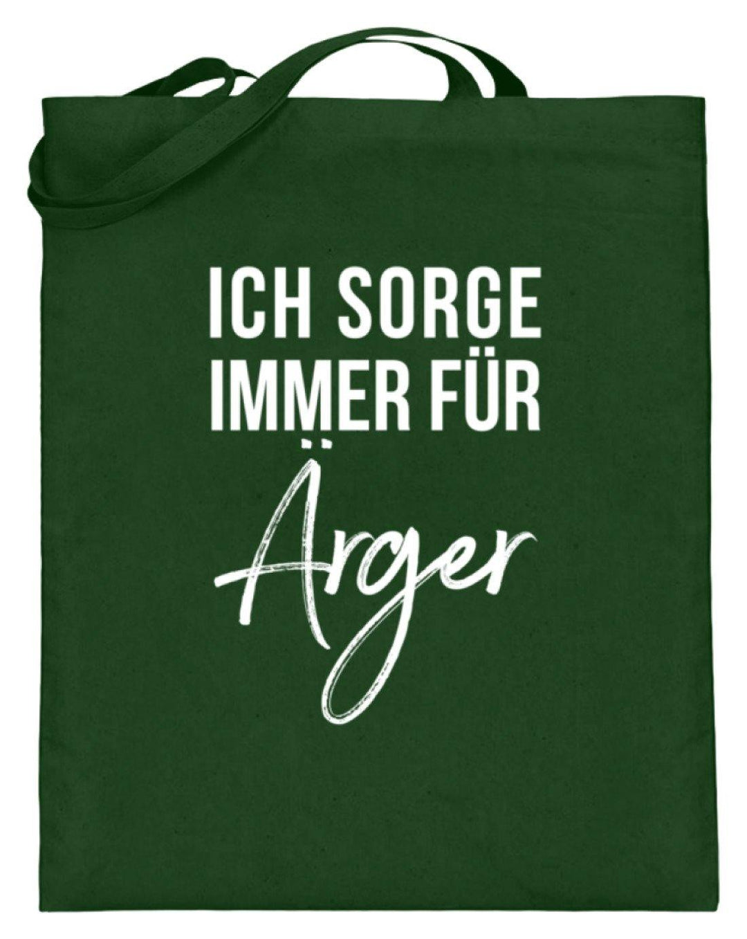 Ich sorge immer für Ärger - Words on Shirt  - Jutebeutel (mit langen Henkeln) - Words on Shirts Sag es mit dem Mittelfinger Shirts Hoodies Sweatshirt Taschen Gymsack Spruch Sprüche Statement