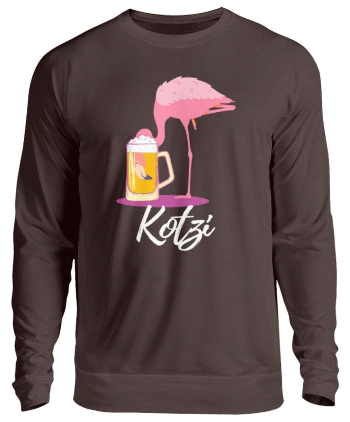 Flamingo Kotzi - Words on Shirt  - Unisex Pullover - Words on Shirts Sag es mit dem Mittelfinger Shirts Hoodies Sweatshirt Taschen Gymsack Spruch Sprüche Statement