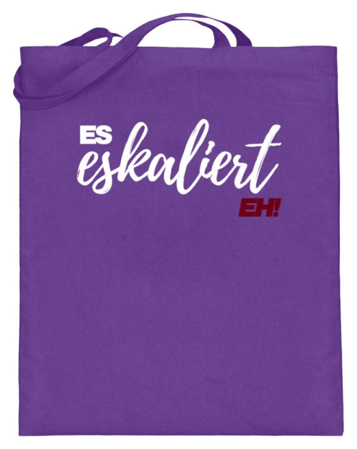 Es Eskaliert Eh - Words on Shirts (1)  - Jutebeutel (mit langen Henkeln) - Words on Shirts Sag es mit dem Mittelfinger Shirts Hoodies Sweatshirt Taschen Gymsack Spruch Sprüche Statement