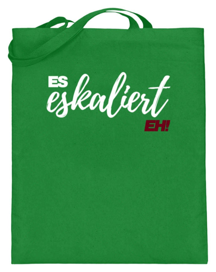 Es Eskaliert Eh - Words on Shirts (1)  - Jutebeutel (mit langen Henkeln) - Words on Shirts Sag es mit dem Mittelfinger Shirts Hoodies Sweatshirt Taschen Gymsack Spruch Sprüche Statement