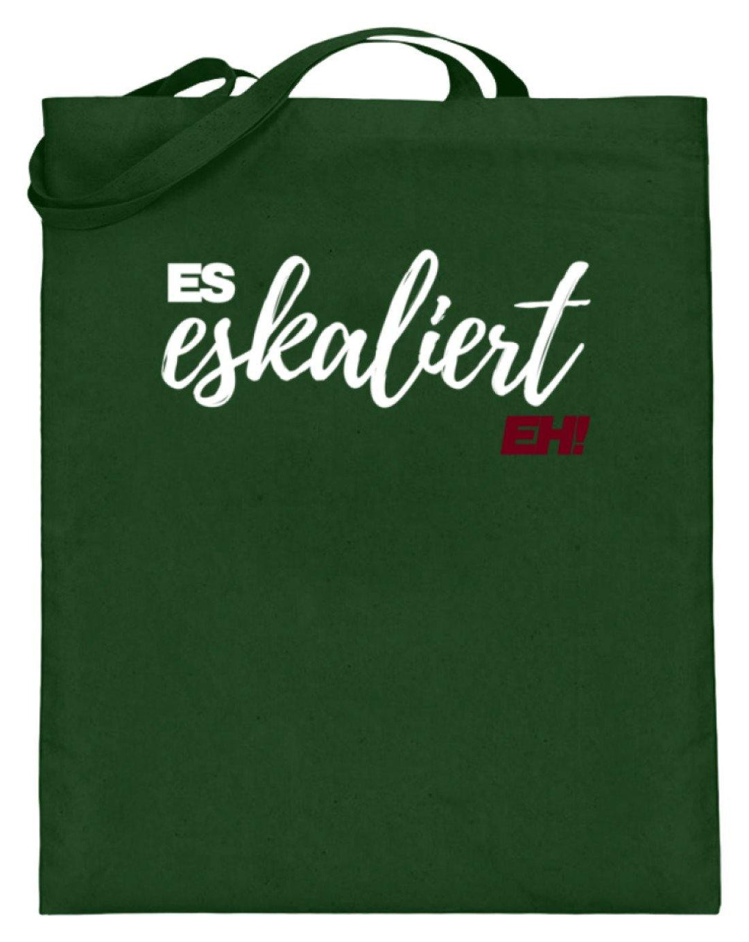 Es Eskaliert Eh - Words on Shirts (1)  - Jutebeutel (mit langen Henkeln) - Words on Shirts Sag es mit dem Mittelfinger Shirts Hoodies Sweatshirt Taschen Gymsack Spruch Sprüche Statement