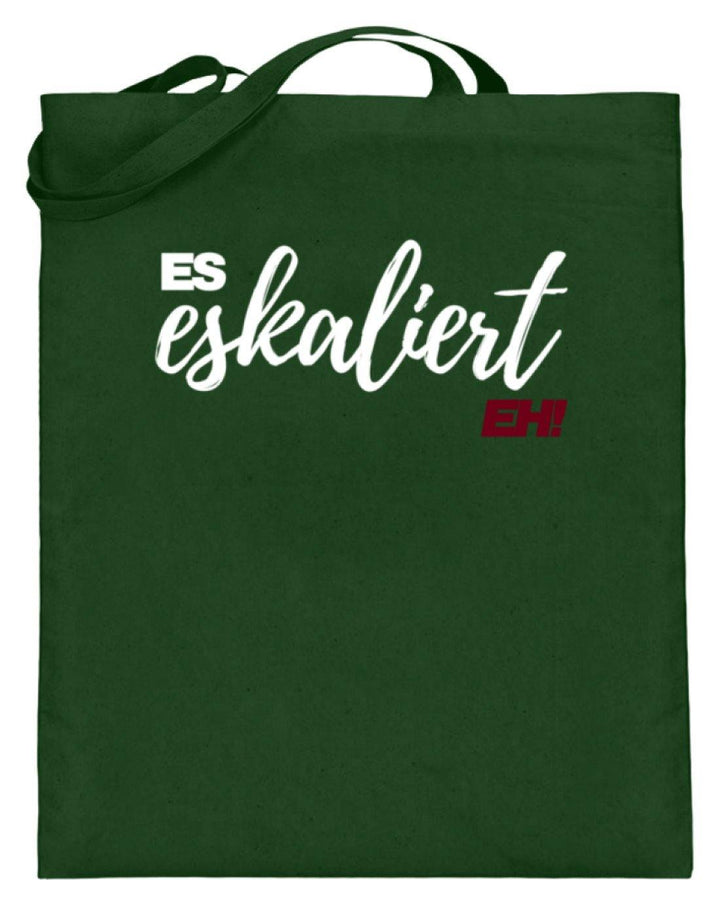 Es Eskaliert Eh - Words on Shirts (1)  - Jutebeutel (mit langen Henkeln) - Words on Shirts Sag es mit dem Mittelfinger Shirts Hoodies Sweatshirt Taschen Gymsack Spruch Sprüche Statement