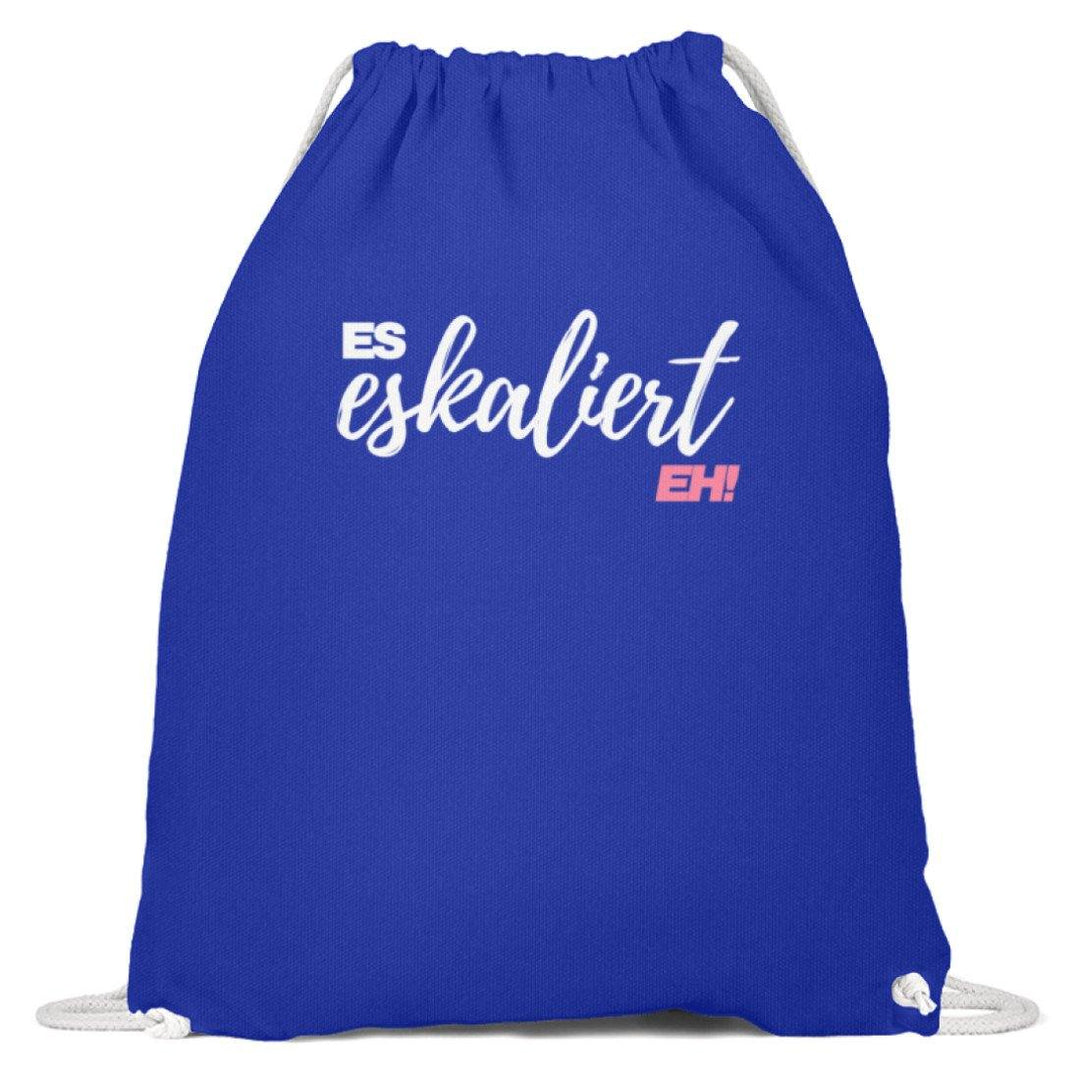Es Eskaliert Eh - Words on Shirts (2)  - Baumwoll Gymsac - Words on Shirts Sag es mit dem Mittelfinger Shirts Hoodies Sweatshirt Taschen Gymsack Spruch Sprüche Statement