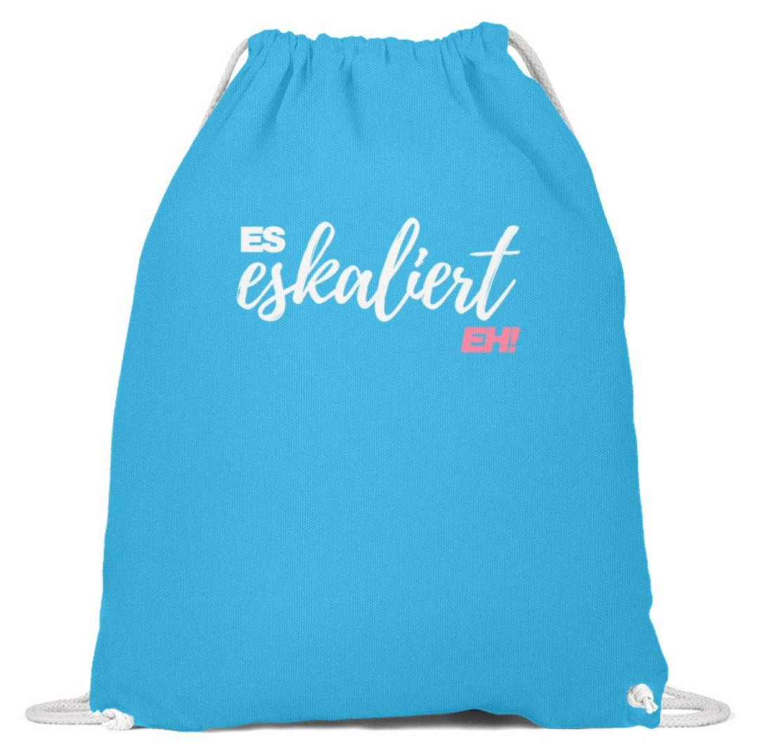 Es Eskaliert Eh - Words on Shirts (2)  - Baumwoll Gymsac - Words on Shirts Sag es mit dem Mittelfinger Shirts Hoodies Sweatshirt Taschen Gymsack Spruch Sprüche Statement
