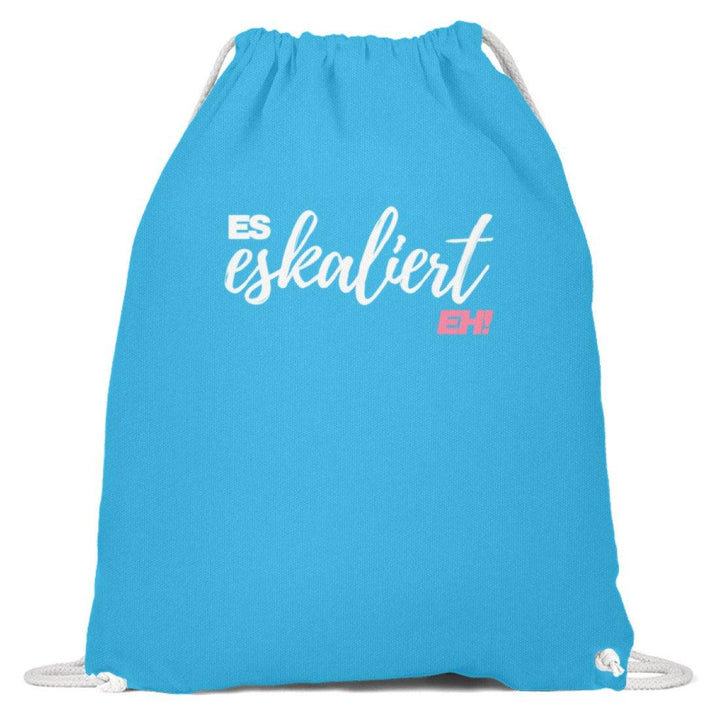 Es Eskaliert Eh - Words on Shirts (2)  - Baumwoll Gymsac - Words on Shirts Sag es mit dem Mittelfinger Shirts Hoodies Sweatshirt Taschen Gymsack Spruch Sprüche Statement
