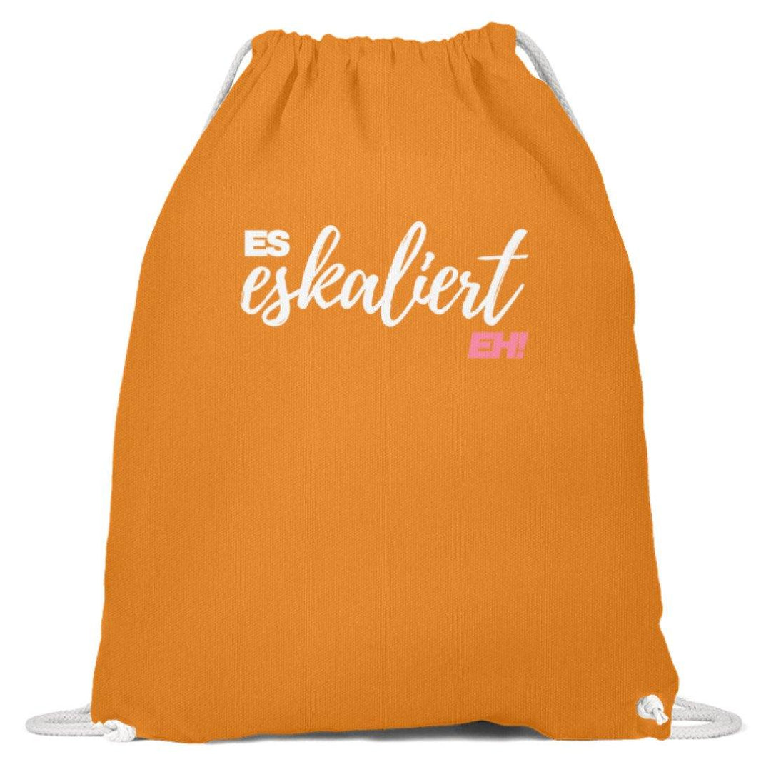 Es Eskaliert Eh - Words on Shirts (2)  - Baumwoll Gymsac - Words on Shirts Sag es mit dem Mittelfinger Shirts Hoodies Sweatshirt Taschen Gymsack Spruch Sprüche Statement