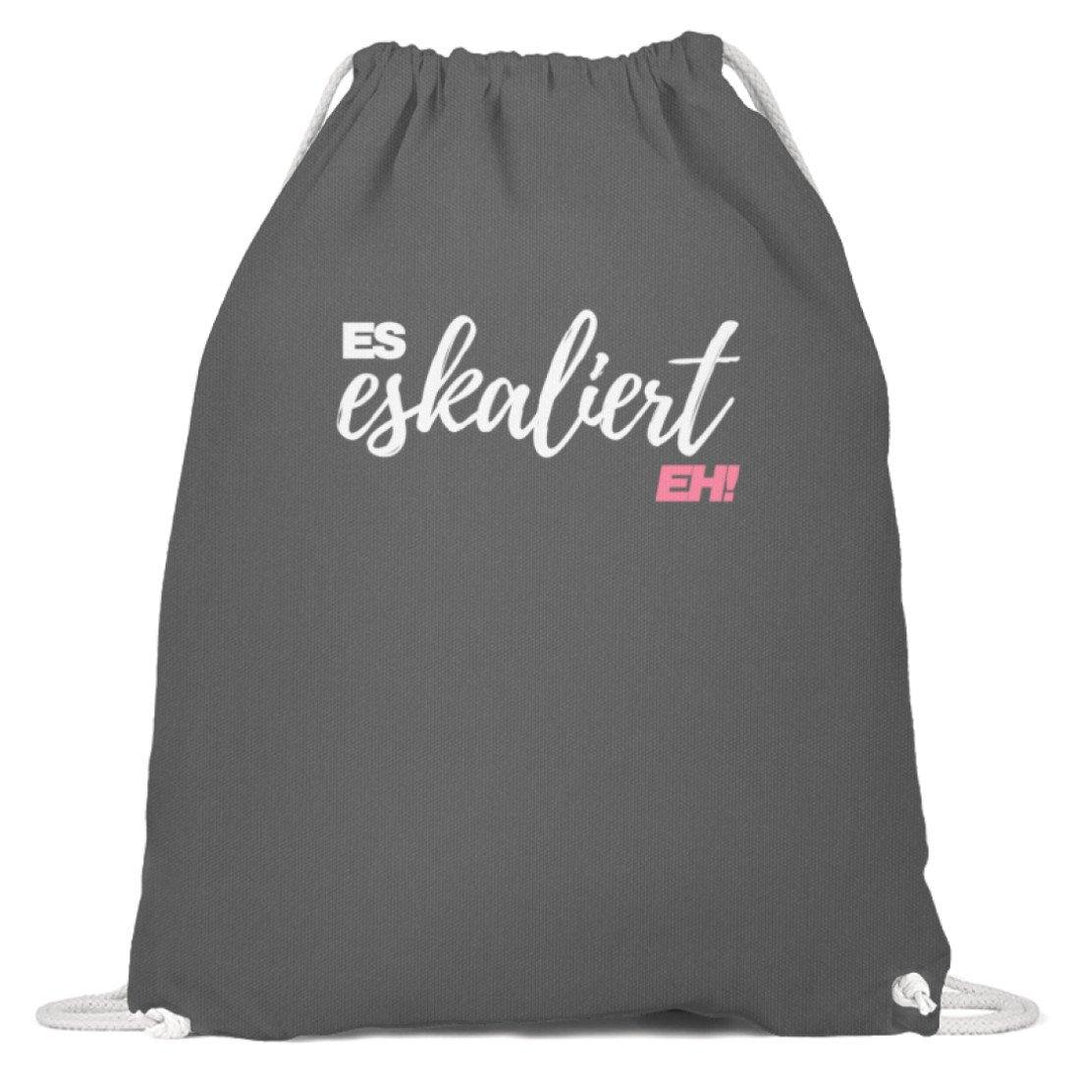Es Eskaliert Eh - Words on Shirts (2)  - Baumwoll Gymsac - Words on Shirts Sag es mit dem Mittelfinger Shirts Hoodies Sweatshirt Taschen Gymsack Spruch Sprüche Statement