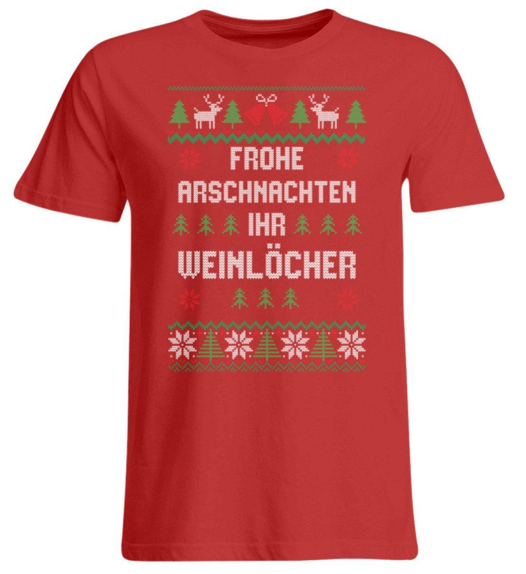 Frohe Arschnachten - Words on Shirts  - Übergrößenshirt - Words on Shirts Sag es mit dem Mittelfinger Shirts Hoodies Sweatshirt Taschen Gymsack Spruch Sprüche Statement