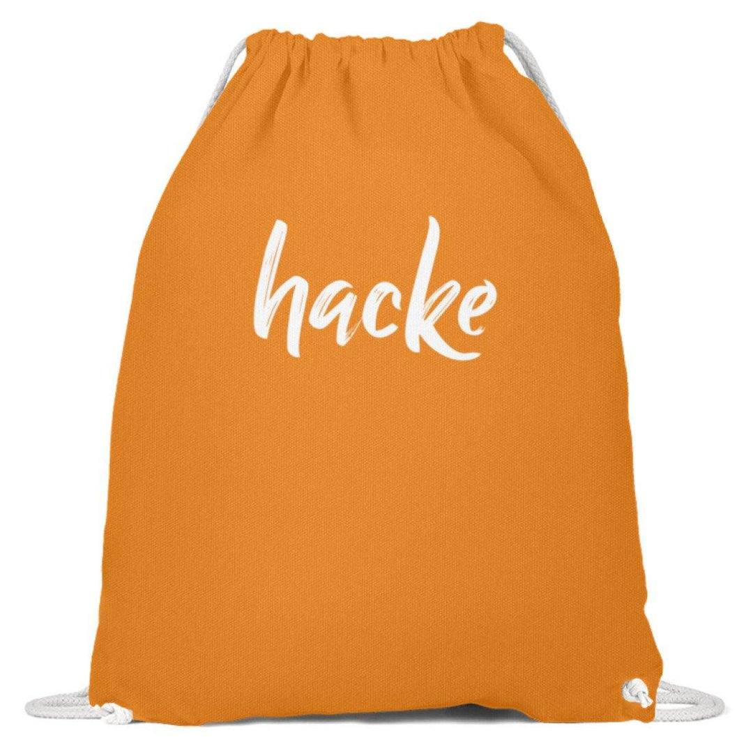 hacke Shirt  - Baumwoll Gymsac - Words on Shirts Sag es mit dem Mittelfinger Shirts Hoodies Sweatshirt Taschen Gymsack Spruch Sprüche Statement