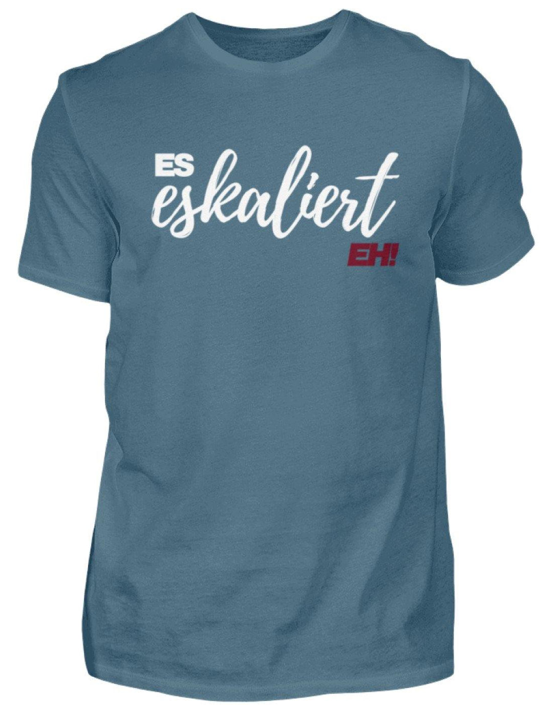 Es Eskaliert Eh - Words on Shirts (1)  - Herren Shirt - Words on Shirts Sag es mit dem Mittelfinger Shirts Hoodies Sweatshirt Taschen Gymsack Spruch Sprüche Statement