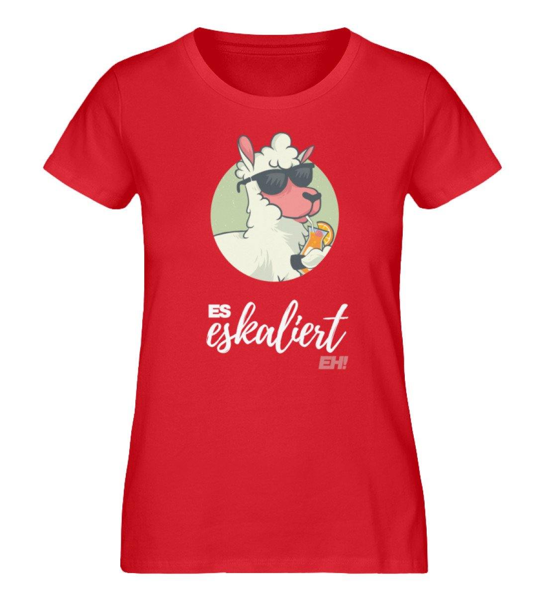 Es eskaliert eh - Lama - Words on Shirts  - Damen Premium Organic Shirt