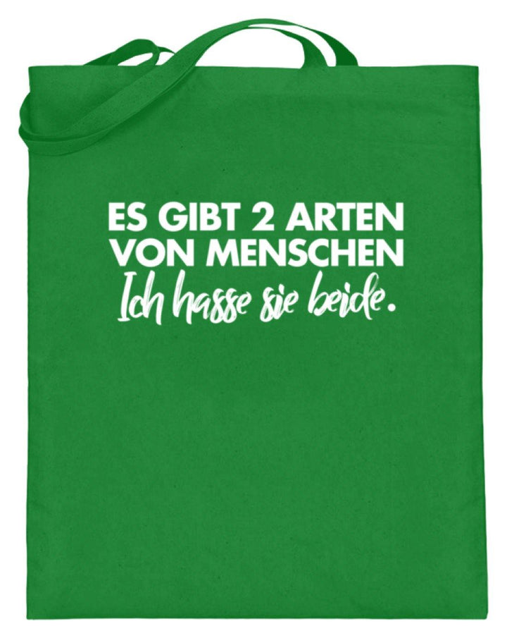 2 Arten von Menschen - Words on Shirts  - Jutebeutel (mit langen Henkeln) - Words on Shirts Sag es mit dem Mittelfinger Shirts Hoodies Sweatshirt Taschen Gymsack Spruch Sprüche Statement