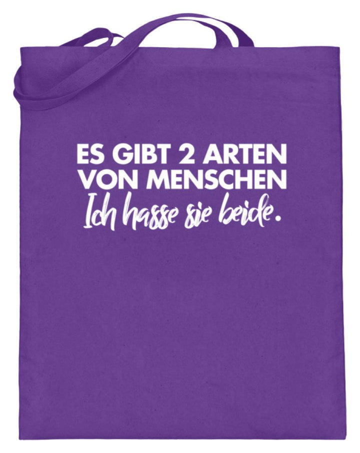 2 Arten von Menschen - Words on Shirts  - Jutebeutel (mit langen Henkeln) - Words on Shirts Sag es mit dem Mittelfinger Shirts Hoodies Sweatshirt Taschen Gymsack Spruch Sprüche Statement