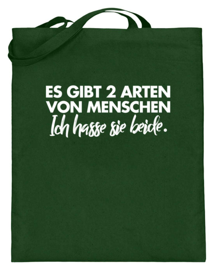 2 Arten von Menschen - Words on Shirts  - Jutebeutel (mit langen Henkeln) - Words on Shirts Sag es mit dem Mittelfinger Shirts Hoodies Sweatshirt Taschen Gymsack Spruch Sprüche Statement