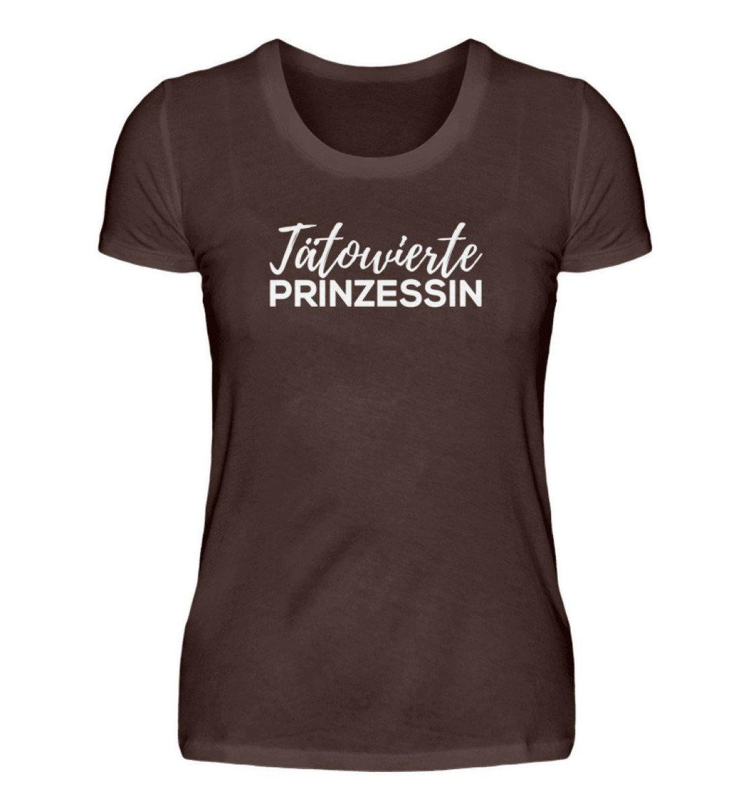 Tätowierte Prinzessin Words on Shirts PR  - Damen Premiumshirt - Words on Shirts Sag es mit dem Mittelfinger Shirts Hoodies Sweatshirt Taschen Gymsack Spruch Sprüche Statement