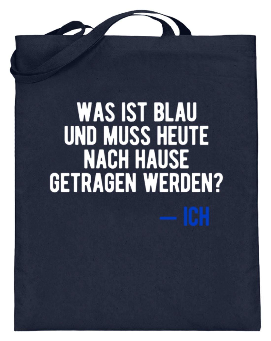 Was ist Blau? Ich - Words on Shirt  - Jutebeutel (mit langen Henkeln)