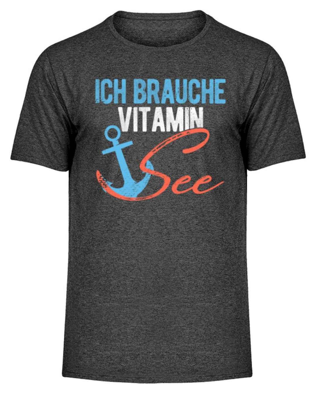 Vitamin See - Norddeutsch   - Herren Melange Shirt - Words on Shirts Sag es mit dem Mittelfinger Shirts Hoodies Sweatshirt Taschen Gymsack Spruch Sprüche Statement