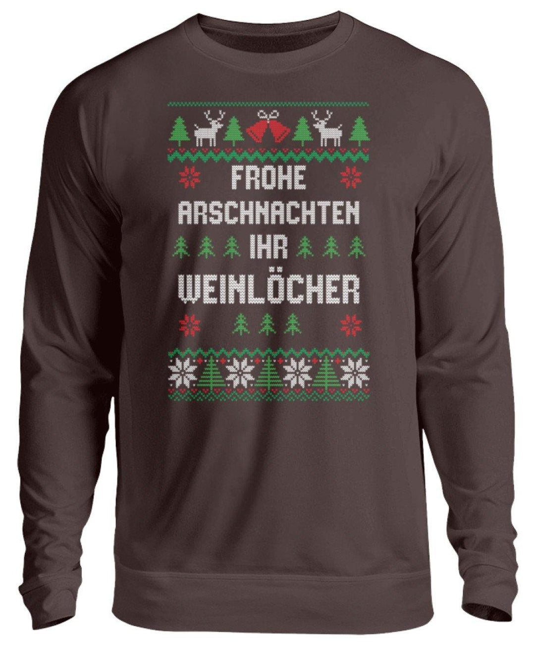 Frohe Arschnachten - Words on Shirts  - Unisex Pullover - Words on Shirts Sag es mit dem Mittelfinger Shirts Hoodies Sweatshirt Taschen Gymsack Spruch Sprüche Statement