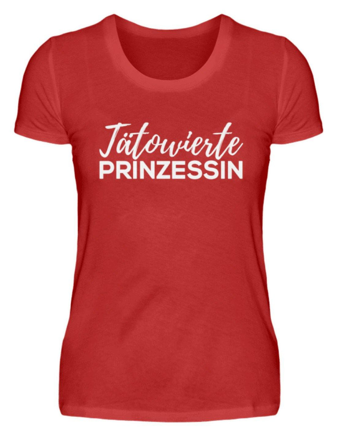 Tätowierte Prinzessin  - Damenshirt - Words on Shirts Sag es mit dem Mittelfinger Shirts Hoodies Sweatshirt Taschen Gymsack Spruch Sprüche Statement