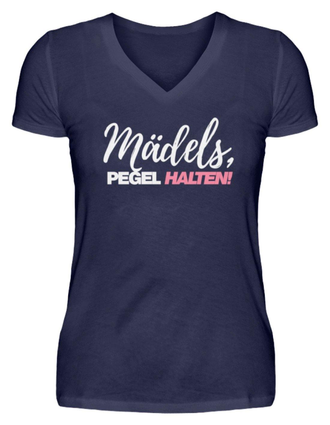 Mädels, Pegel halten - Words on Shirts 2  - V-Neck Damenshirt