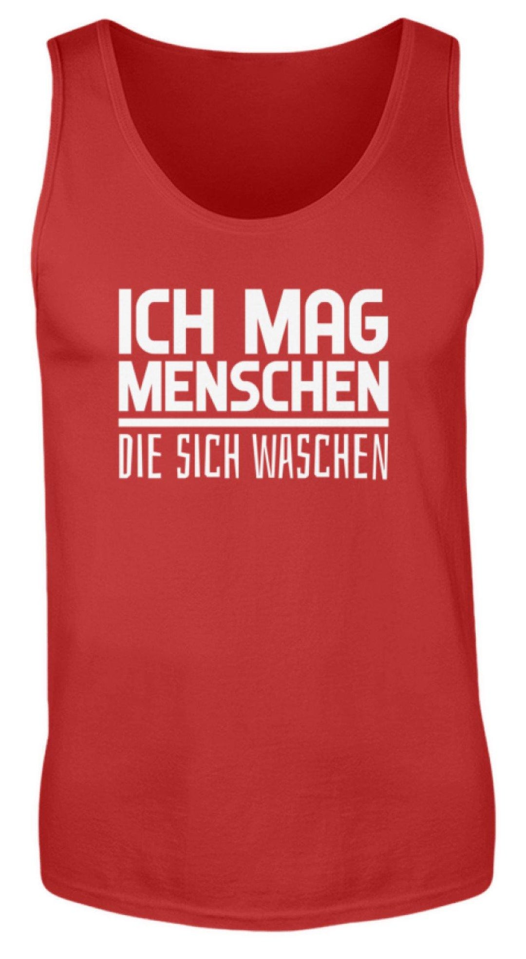 Ich mag Menschen - Words on Shirts  - Herren Tanktop - Words on Shirts Sag es mit dem Mittelfinger Shirts Hoodies Sweatshirt Taschen Gymsack Spruch Sprüche Statement