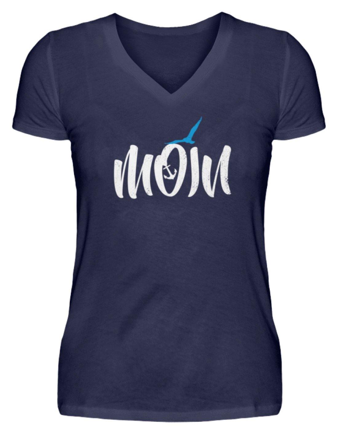 Moin Anker Möwe - Norddeutsch   - V-Neck Damenshirt