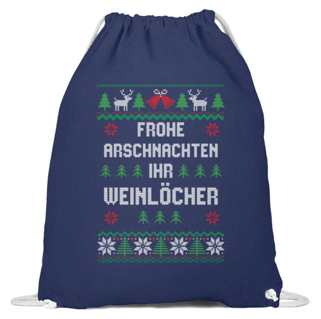 Frohe Arschnachten - Words on Shirts  - Baumwoll Gymsac