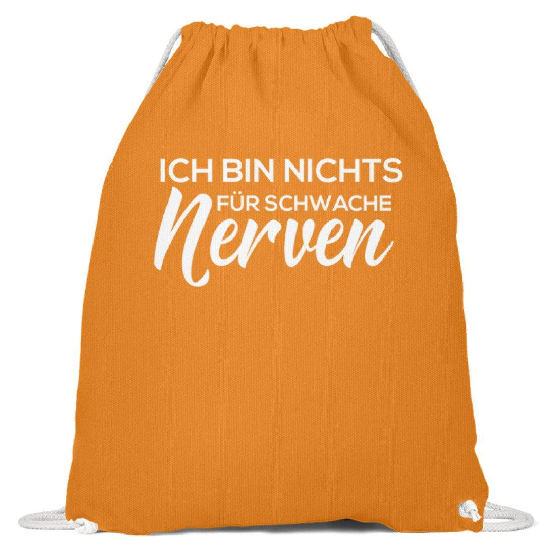 Nichts für Schwache Nerven  - Baumwoll Gymsac - Words on Shirts Sag es mit dem Mittelfinger Shirts Hoodies Sweatshirt Taschen Gymsack Spruch Sprüche Statement