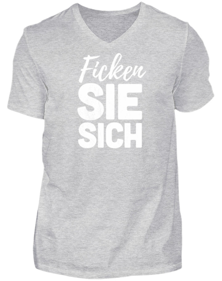 F*cken Sie sich  - Herren V-Neck Shirt - Words on Shirts