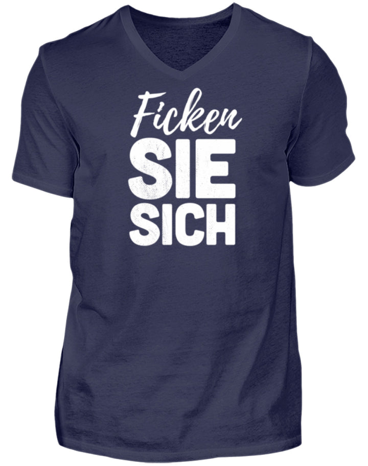 F*cken Sie sich  - Herren V-Neck Shirt - Words on Shirts