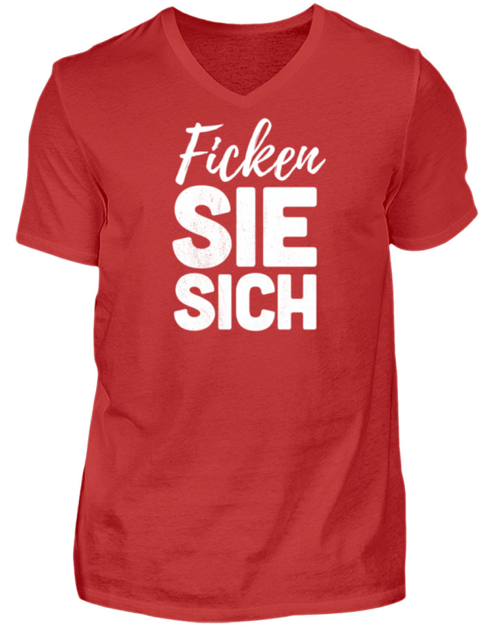 F*cken Sie sich  - Herren V-Neck Shirt - Words on Shirts