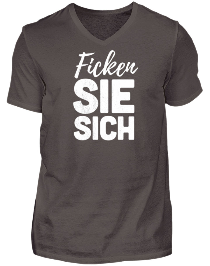 F*cken Sie sich  - Herren V-Neck Shirt - Words on Shirts