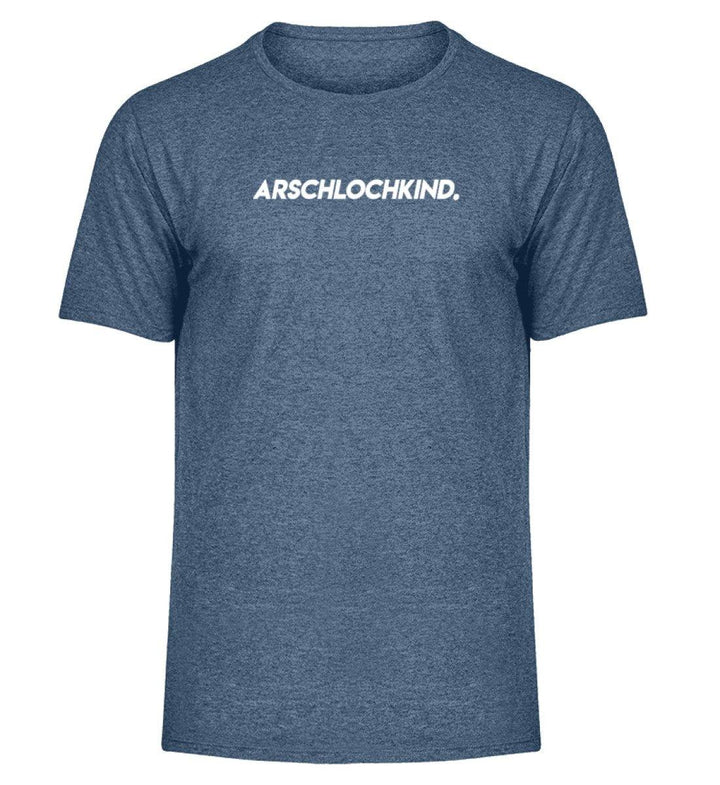 Arschlochkind  Words on Shirts - PR  - Herren Melange Shirt - Words on Shirts Sag es mit dem Mittelfinger Shirts Hoodies Sweatshirt Taschen Gymsack Spruch Sprüche Statement