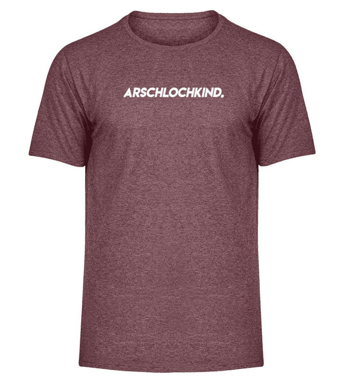 Arschlochkind  Words on Shirts - PR  - Herren Melange Shirt - Words on Shirts Sag es mit dem Mittelfinger Shirts Hoodies Sweatshirt Taschen Gymsack Spruch Sprüche Statement