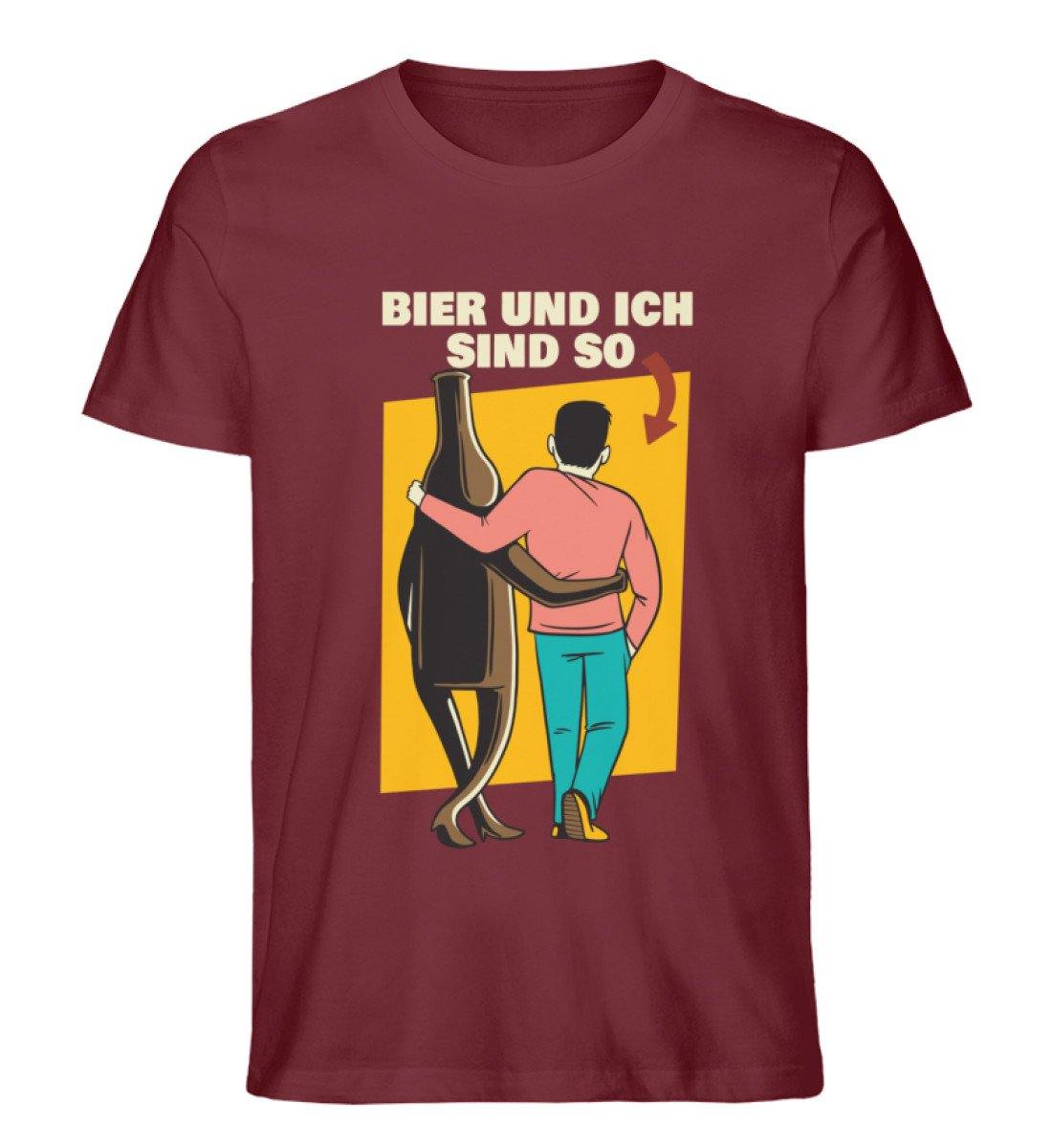 Bier und ich sind so - Words on Shirts  - Herren Premium Organic Shirt