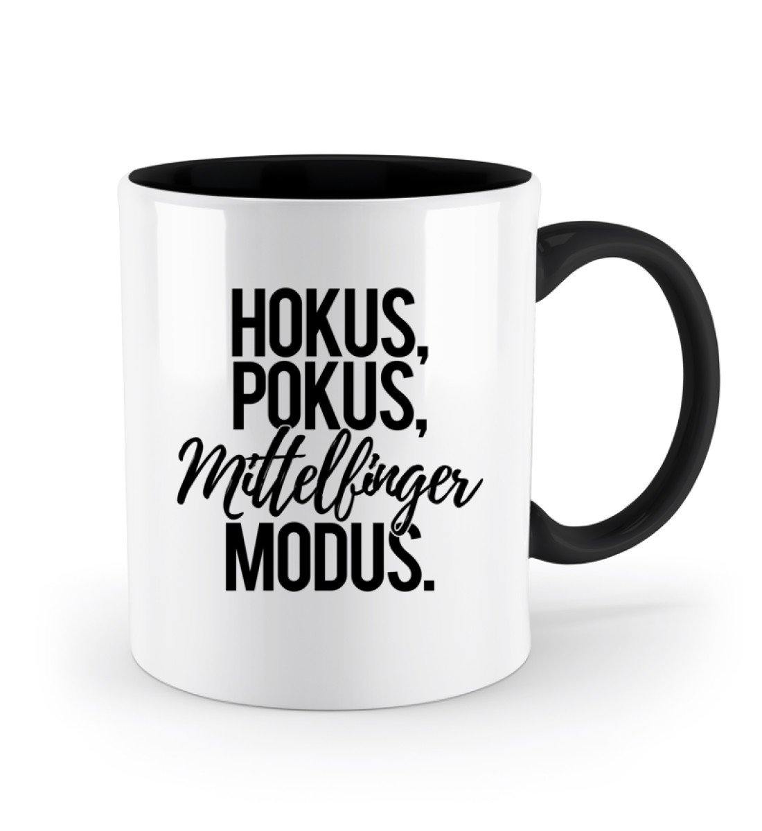 Hokus Pokus Mittelfinger Modus  - Zweifarbige Tasse