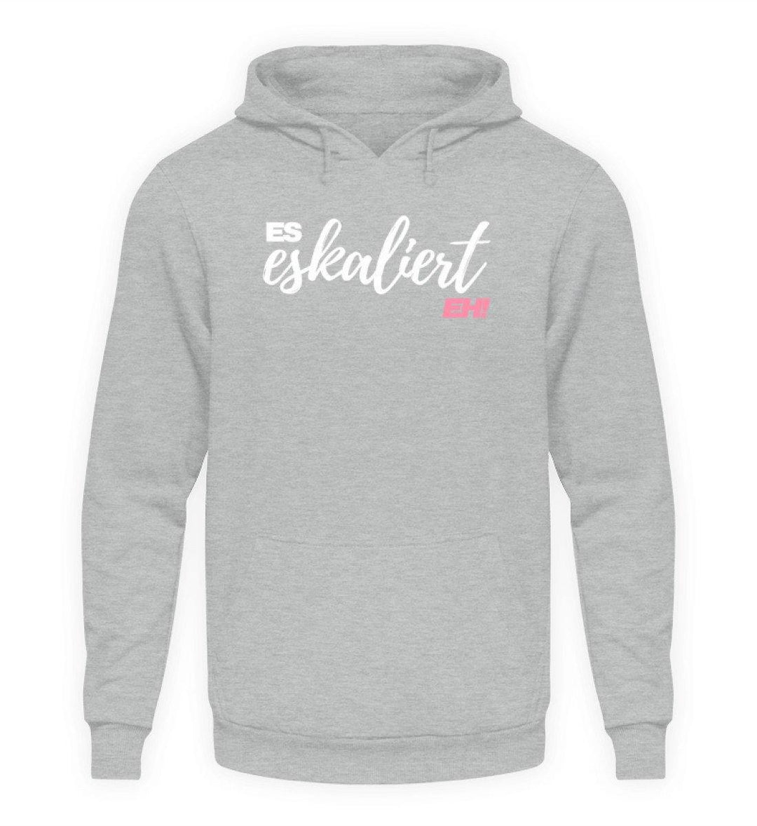 Es Eskaliert Eh - Words on Shirts (2)  - Unisex Kapuzenpullover Hoodie - Words on Shirts Sag es mit dem Mittelfinger Shirts Hoodies Sweatshirt Taschen Gymsack Spruch Sprüche Statement