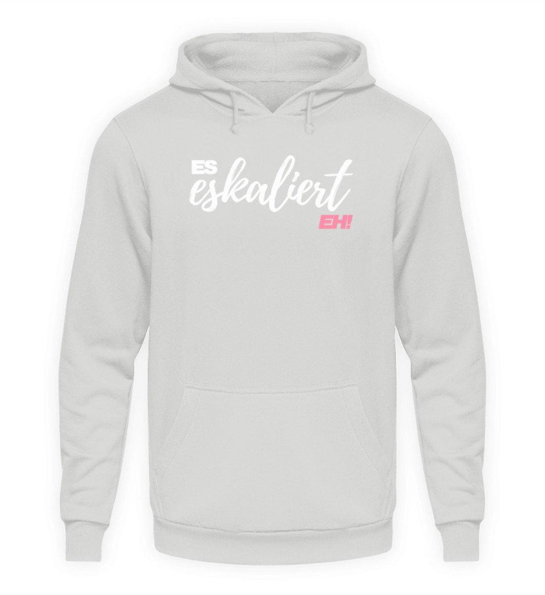 Es Eskaliert Eh - Words on Shirts (2)  - Unisex Kapuzenpullover Hoodie - Words on Shirts Sag es mit dem Mittelfinger Shirts Hoodies Sweatshirt Taschen Gymsack Spruch Sprüche Statement