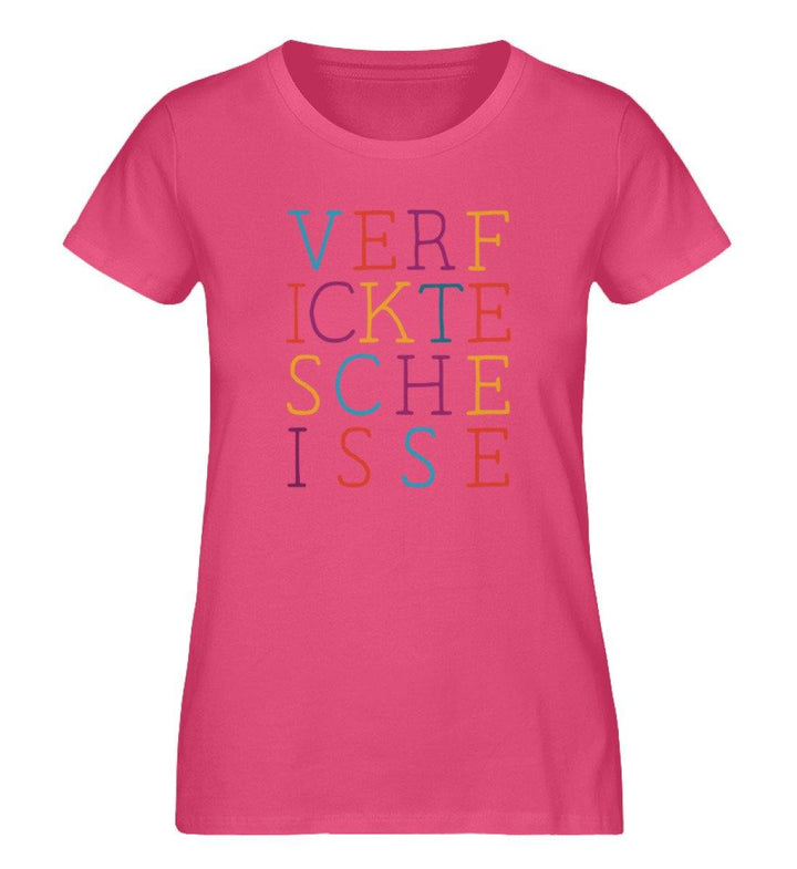 VERFICKTESCHEISSE - Damen Premium Organic Shirt - Words on Shirts Sag es mit dem Mittelfinger Shirts Hoodies Sweatshirt Taschen Gymsack Spruch Sprüche Statement