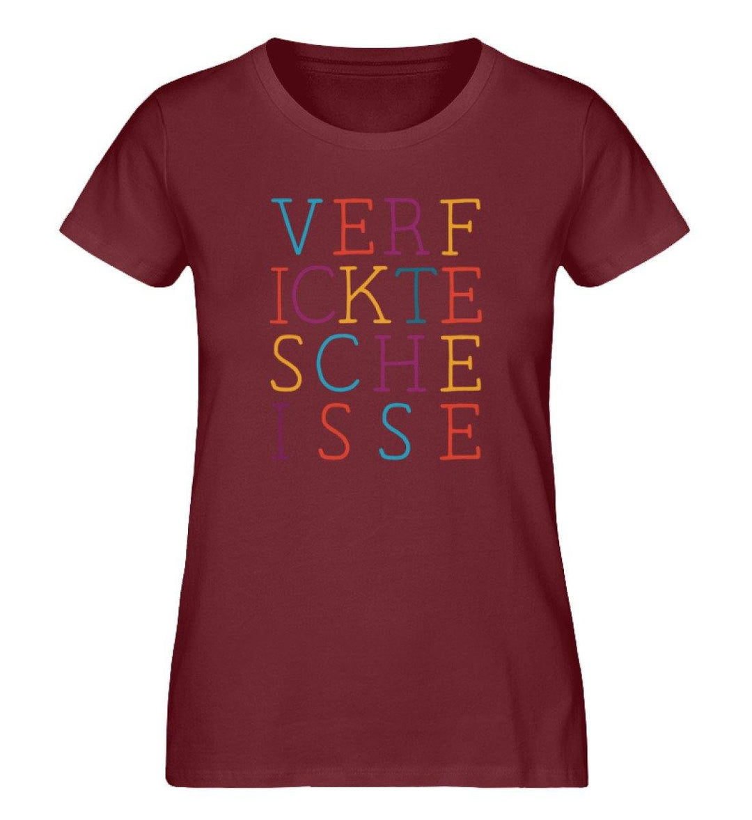 VERFICKTESCHEISSE - Damen Premium Organic Shirt - Words on Shirts Sag es mit dem Mittelfinger Shirts Hoodies Sweatshirt Taschen Gymsack Spruch Sprüche Statement