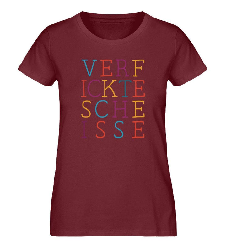 VERFICKTESCHEISSE - Damen Premium Organic Shirt - Words on Shirts Sag es mit dem Mittelfinger Shirts Hoodies Sweatshirt Taschen Gymsack Spruch Sprüche Statement