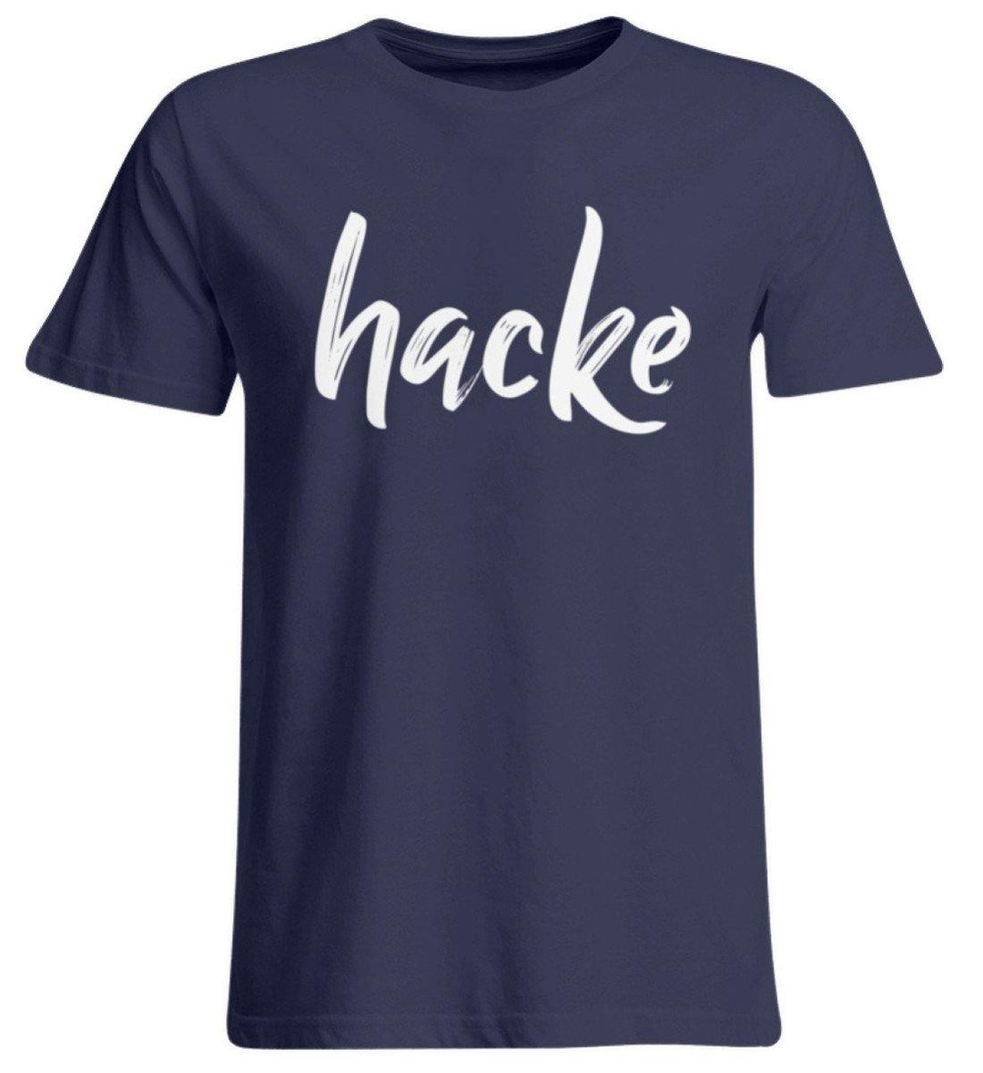 hacke Shirt  - Übergrößenshirt - Words on Shirts Sag es mit dem Mittelfinger Shirts Hoodies Sweatshirt Taschen Gymsack Spruch Sprüche Statement