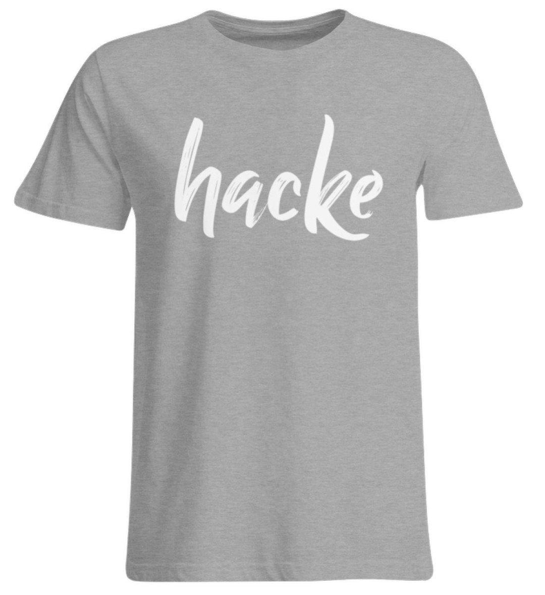 hacke Shirt  - Übergrößenshirt - Words on Shirts Sag es mit dem Mittelfinger Shirts Hoodies Sweatshirt Taschen Gymsack Spruch Sprüche Statement
